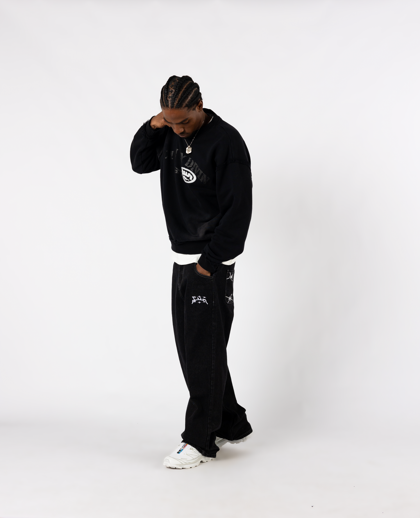 Sweatshirt Vintage Military – Noir