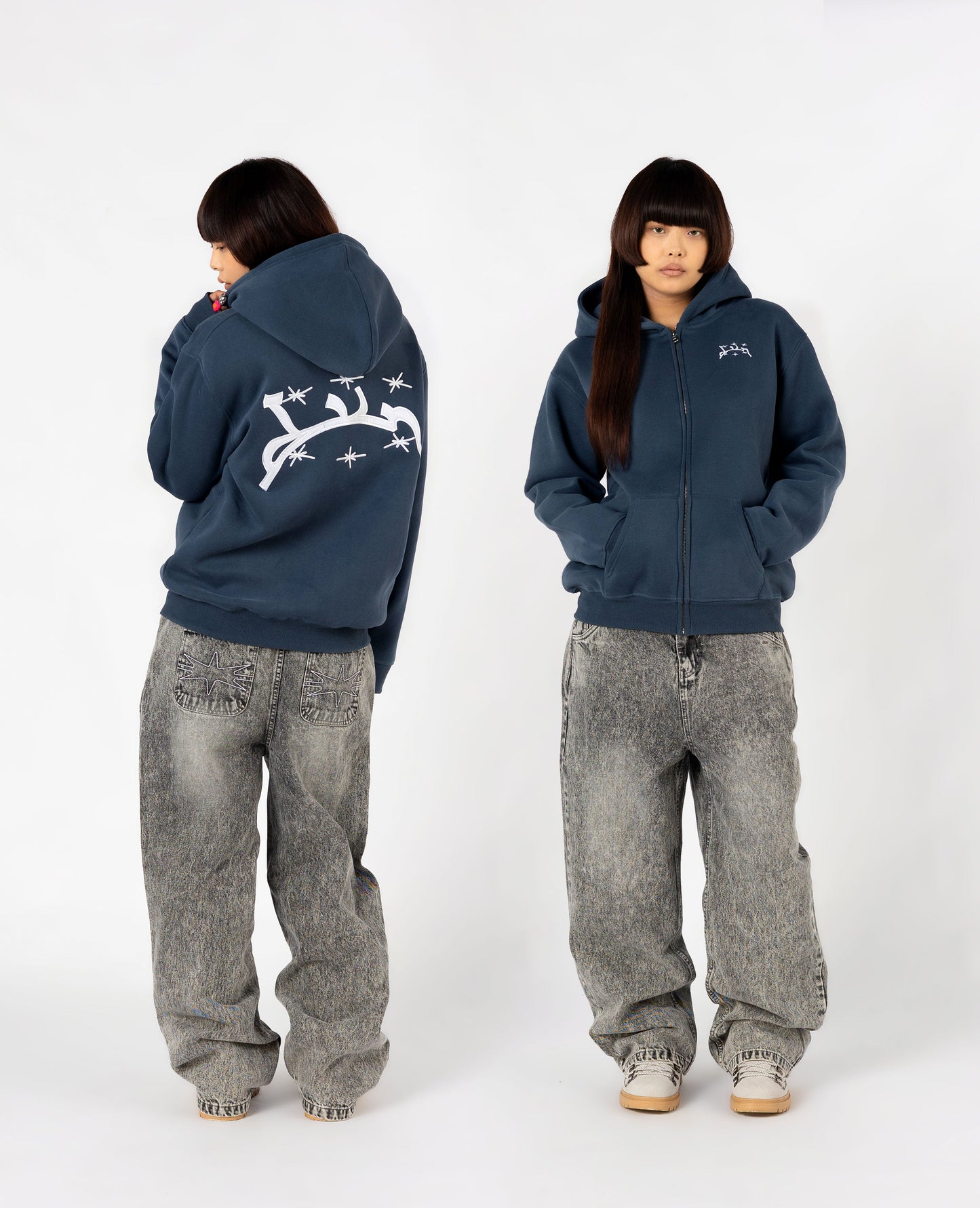 Zippé Curb – Bleu