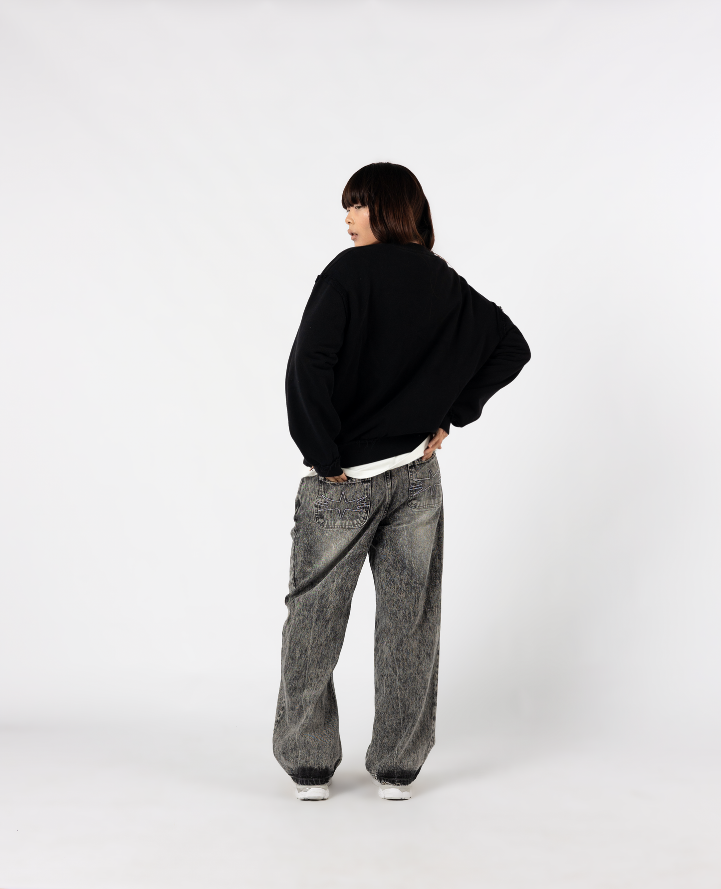 Sweatshirt Vintage Military – Noir