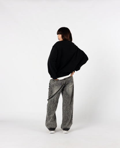 Sweatshirt Vintage Military – Noir