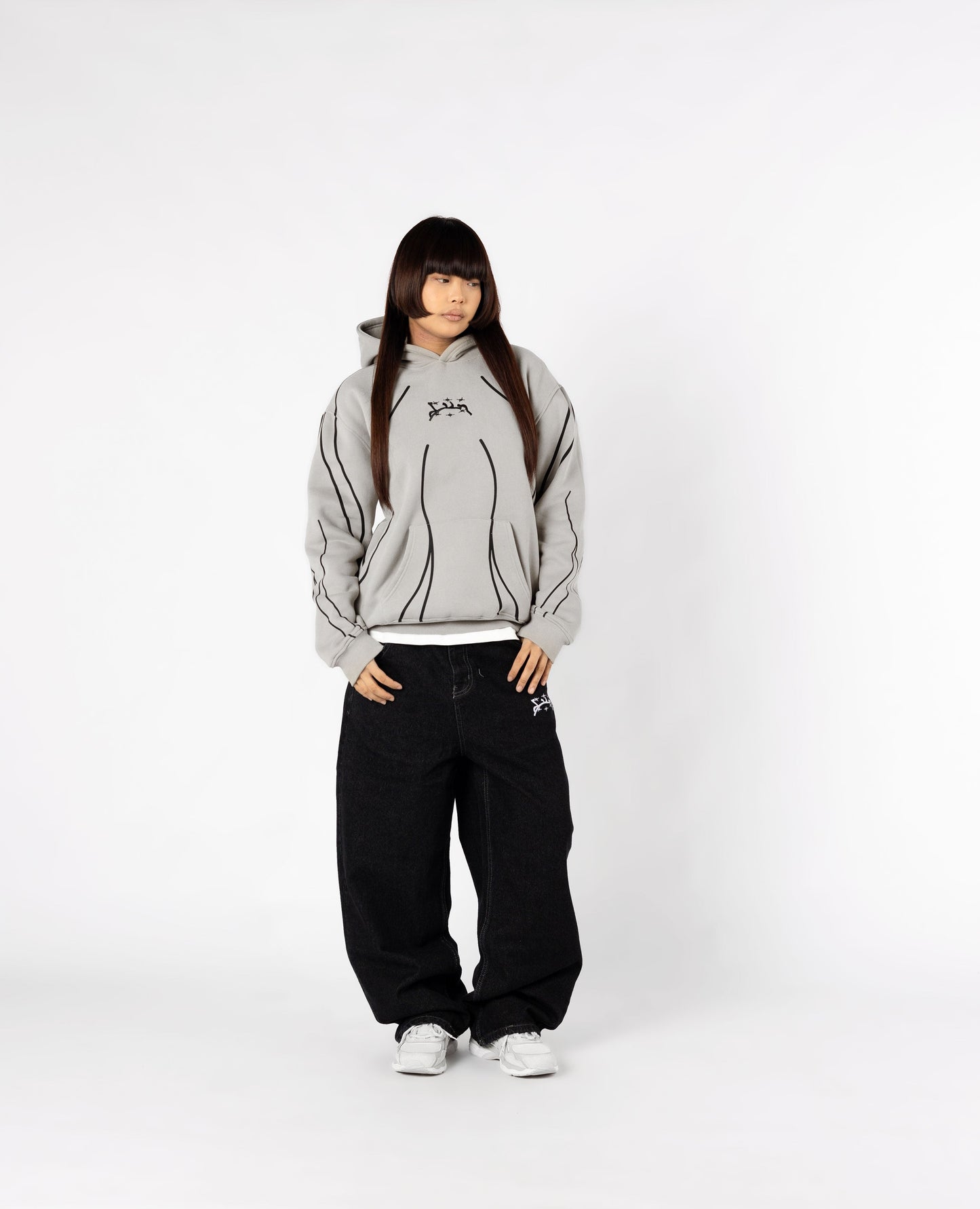Hoodie Line – Gris